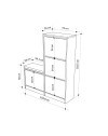 Scarpiera con panca Dude a 4 ante a ribalta colore noce 105x26x118.5H