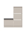 Scarpiera con panca Dude a 4 ante a ribalta colore Cashmere 105x26x118.5H