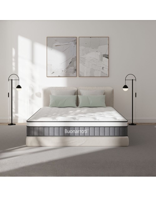 Materasso matrimoniale Pici con molle insacchettate e tessuto a maglia 160x190x21H