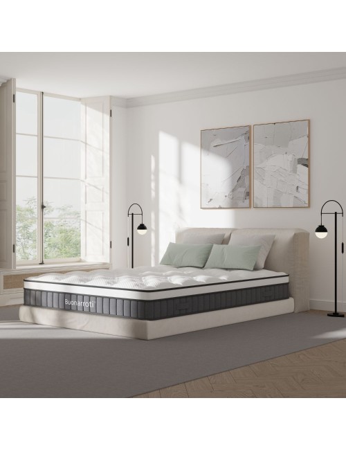 Materasso matrimoniale Pici con molle insacchettate e tessuto a maglia 160x190x21H