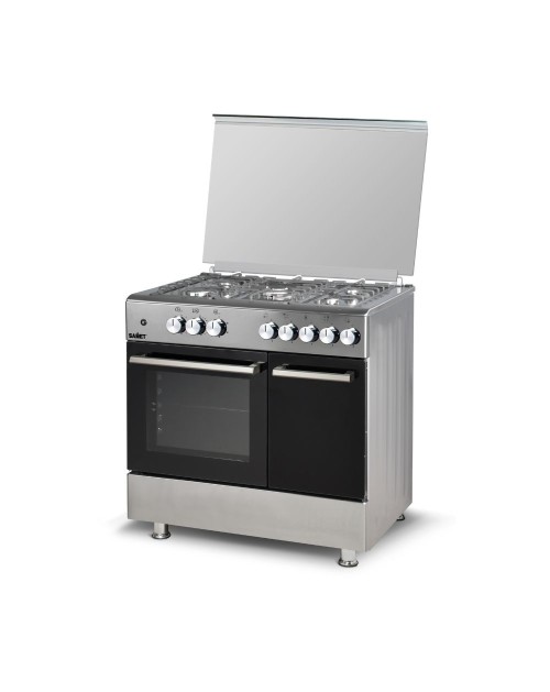 Cucina a gas 5 fuochi e forno elettrico Samet Ermete colore inox classe A