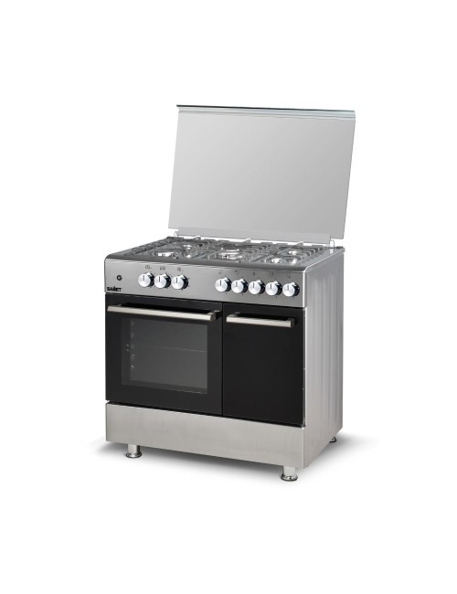 Cucina a gas 5 fuochi e forno elettrico Samet Ermete colore inox classe A