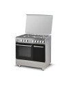 Cucina a gas 5 fuochi e forno elettrico Samet Ermete colore inox classe A