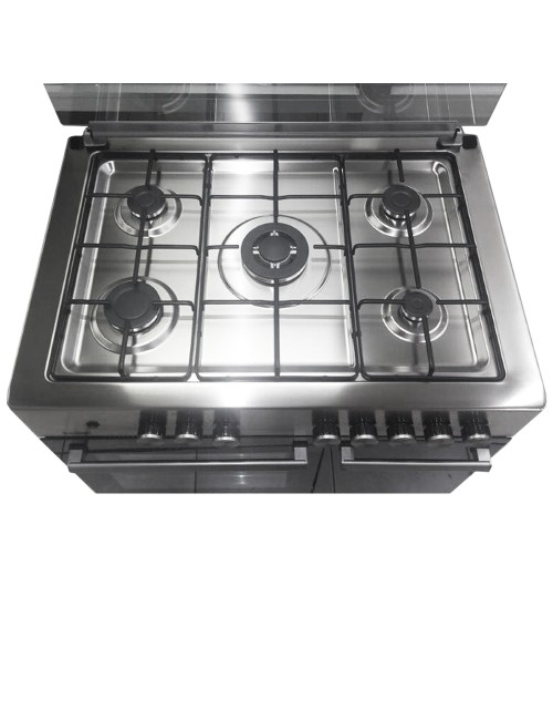 Cucina a gas 5 fuochi e forno elettrico Samet Ermete colore inox classe A