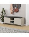 Panca scarpiera colore cashmere Zulla con cuscino e 2 ante