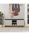 Panca scarpiera colore cashmere Zulla con cuscino e 2 ante