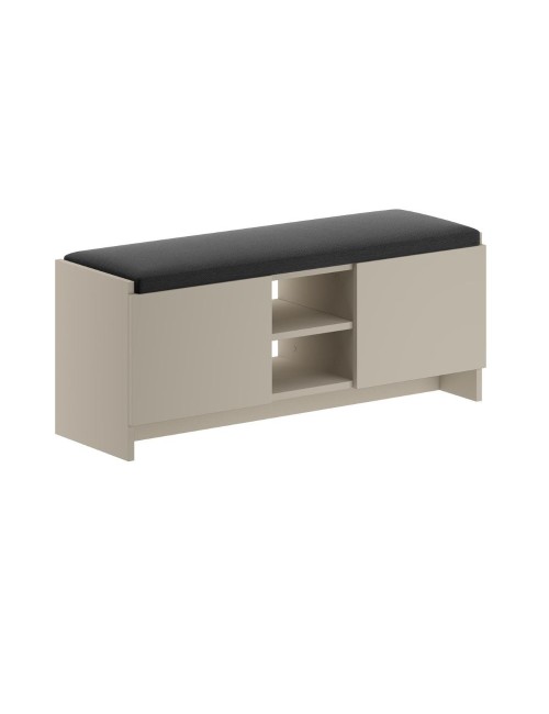 Panca scarpiera colore cashmere Zulla con cuscino e 2 ante