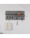 Appendiabiti a muro Harmon con mensole e 5 ganci – Design Funzionale in Stile Retro Grey