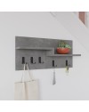 Appendiabiti a muro Harmon con mensole e 5 ganci – Design Funzionale in Stile Retro Grey