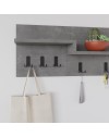Appendiabiti a muro Harmon con mensole e 5 ganci – Design Funzionale in Stile Retro Grey