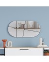 Specchio ovale da parete Otis con design astratto e fondo nero 80x40H