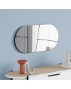 Specchio ovale da parete Otis con design astratto e fondo nero 80x40H