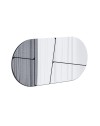 Specchio ovale da parete Otis con design astratto e fondo nero 80x40H