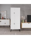 Armadio mobile multiuso Spark con 4 ante bianco 60x35.6x151H – Stile e organizzazione
