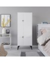 Armadio mobile multiuso Spark con 4 ante bianco 60x35.6x151H – Stile e organizzazione