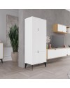 Armadio mobile multiuso Spark con 4 ante bianco 60x35.6x151H – Stile e organizzazione