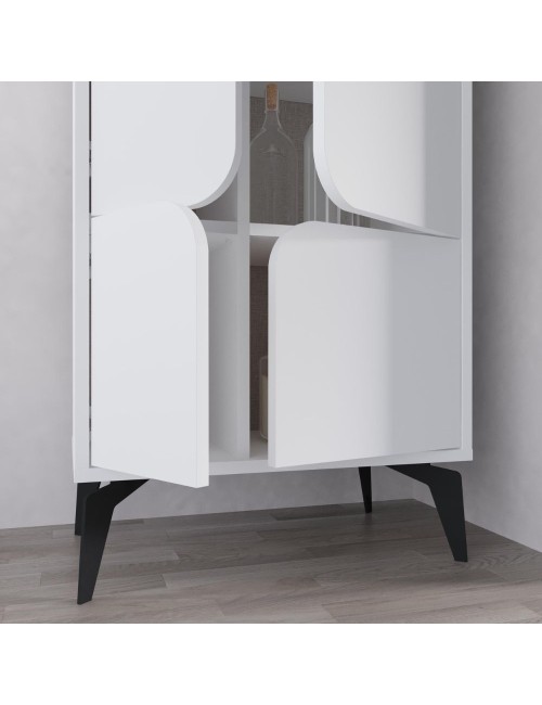 Armadio mobile multiuso Spark con 4 ante bianco 60x35.6x151H – Stile e organizzazione