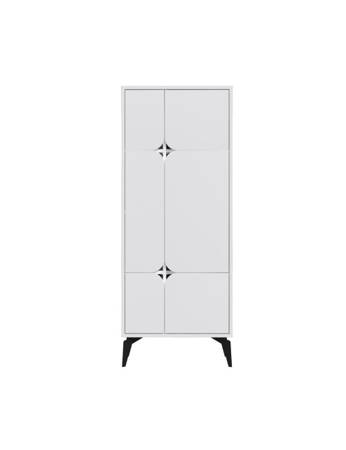 Armadio mobile multiuso Spark con 4 ante bianco 60x35.6x151H – Stile e organizzazione
