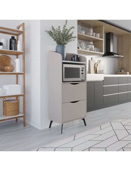 Mobile multiuso con cassetti cashmere e ripiano bianco Gorki