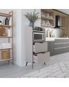 Mobile multiuso con cassetti cashmere e ripiano bianco Gorki