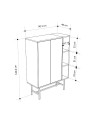Credenza alta Mona con due ante cashmere e tre vani a giorno neri 90x40x130H