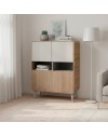 Mobile Multiuso Nubo Rovere Sepet e Cashmere con 4 Ante e Vani a Giorno