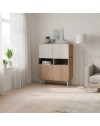 Mobile Multiuso Nubo Rovere Sepet e Cashmere con 4 Ante e Vani a Giorno