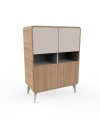 Mobile Multiuso Nubo Rovere Sepet e Cashmere con 4 Ante e Vani a Giorno