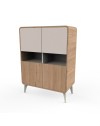 Mobile Multiuso Nubo Rovere Sepet e Cashmere con 4 Ante e Vani a Giorno