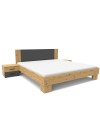Letto matrimoniale Meria 180x200 con comodini integrati antracite e rovere