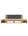 Letto matrimoniale Meria 180x200 con comodini integrati antracite e rovere