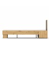 Letto matrimoniale Meria 180x200 con comodini integrati antracite e rovere