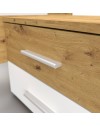 Letto matrimoniale Meria 180x200 con comodini integrati bianco e rovere