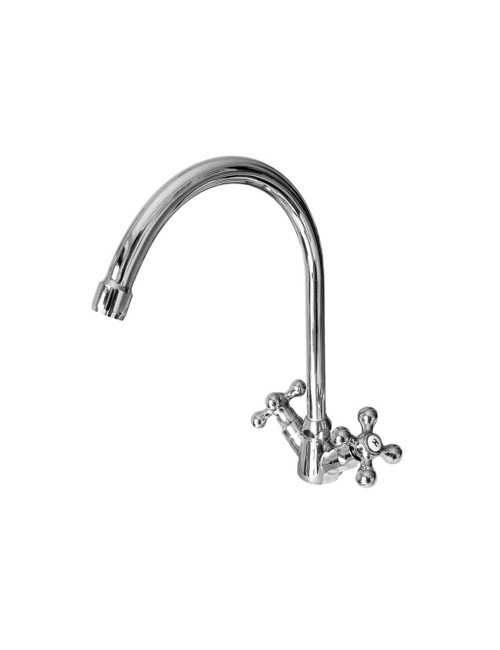 Miscelatore cucina Biella con manopole a croce finitura cromo
