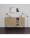 Madia 3 ante Clara 142x35,5x83h colore cashmere e Rovere
