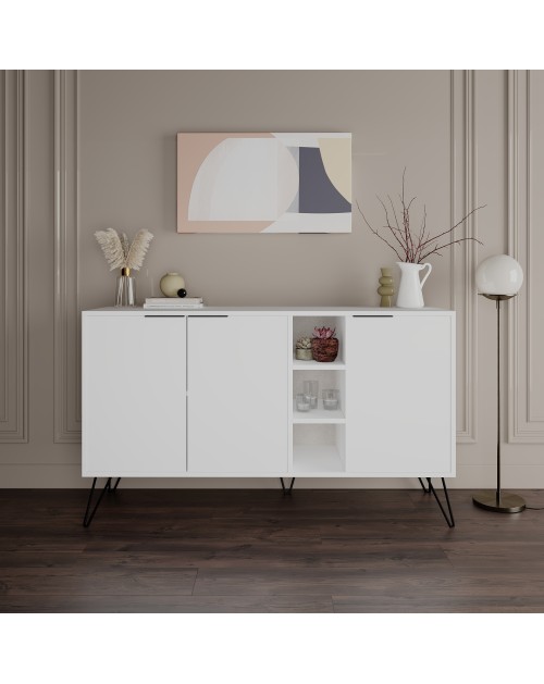 Madia 3 ante Clara 142x35,5x83h colore bianco