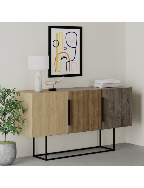 Madia 3 ante Tontini 150 cm colore rovere noce e dark coffe