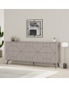 Madia 6 ante con disegno geometrico Dune 184x35x77,4 colore tortora