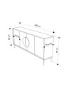 Madia 4 ante Gora180 colore bianco effetto marmo carrara e rovere 180x35,6x82