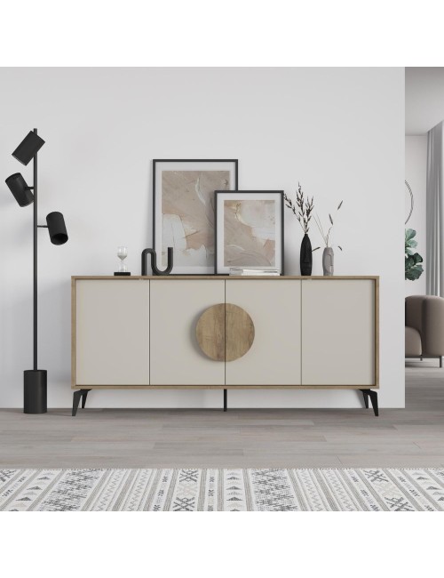 Madia 4 ante Gora180 colore noce e cashmere 180x35,6x82