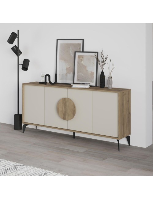 Madia 4 ante Gora180 colore noce e cashmere 180x35,6x82
