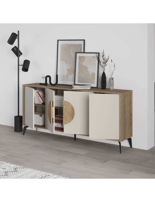 Madia 4 ante Gora180 colore noce e cashmere 180x35,6x82