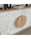 Madia 2 ante Gora110 110x35,6x82 colore bianco effetto marmo carrara e rovere
