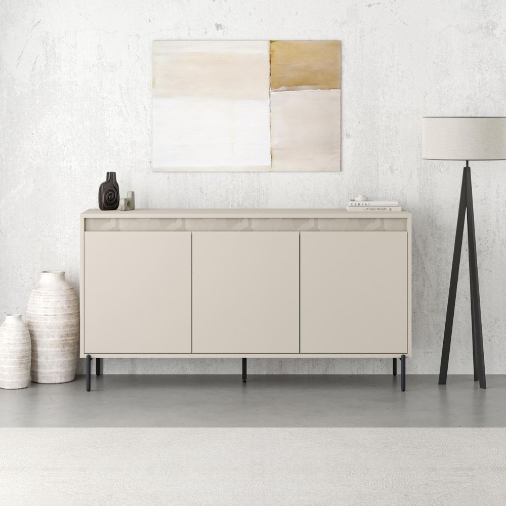 Madia Mott150 con tre ante cashmere e dettaglio decorativo 150x40x79.5H