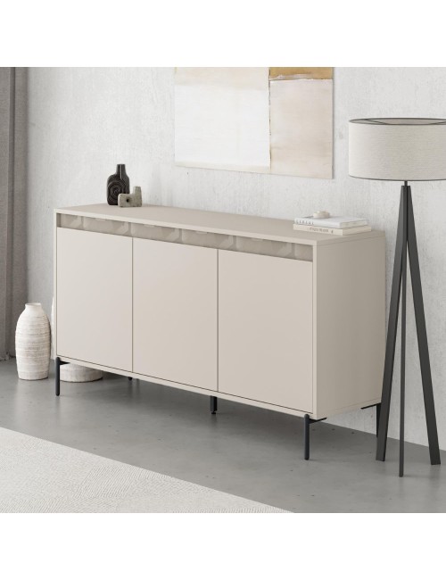 Madia Mott150 con tre ante cashmere e dettaglio decorativo 150x40x79.5H