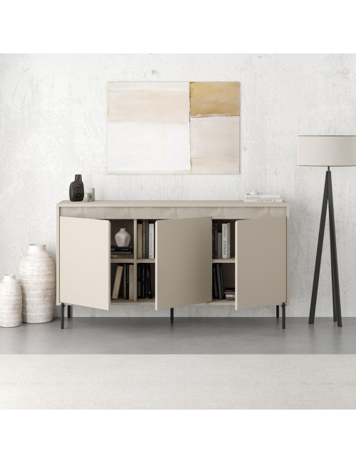 Madia Mott150 con tre ante cashmere e dettaglio decorativo 150x40x79.5H
