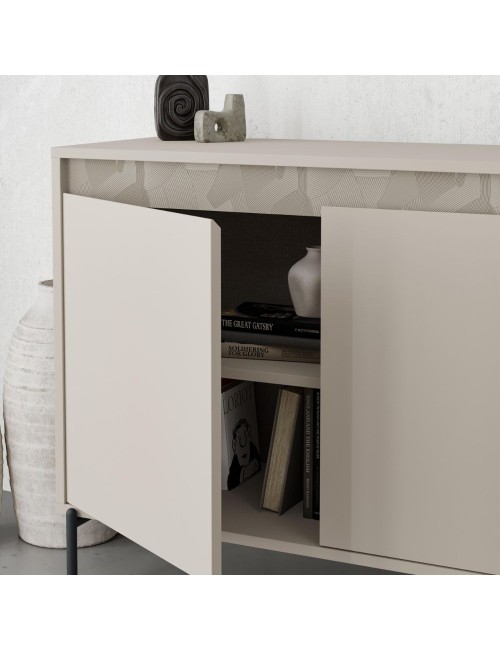 Madia Mott150 con tre ante cashmere e dettaglio decorativo 150x40x79.5H