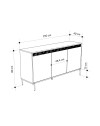 Madia Mott150 con tre ante cashmere e dettaglio decorativo 150x40x79.5H