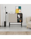 Mobile multiuso Mona Mini con anta cashmere e due vani a giorno neri 81x40x80H
