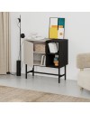 Mobile multiuso Mona Mini con anta cashmere e due vani a giorno neri 81x40x80H